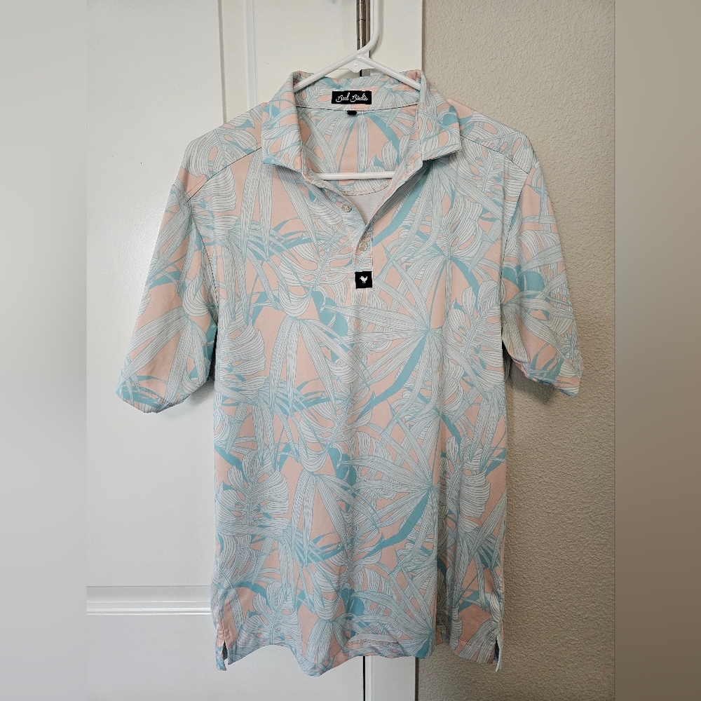 Men's Bad Birdie Floral Golf Shirt Medium